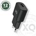 Xqisit wall charger + USB-A to USB-C kábel 1m - Black 50857