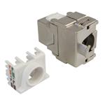 XtendLan Keystone jack RJ45 Cat6A, STP, stříbrný, 180 st, zaklapávací zezadu KESS6ASNIPX