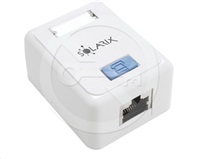 Zásuvka Solarix CAT5e STP 1 x RJ45 na omietku biela (spodný vývod) SX108-5E-STP-WH