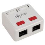 Zásuvka Solarix CAT5E UTP 2 x RJ45 na omítku bílá SX288-5E-UTP-WH