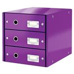 Zásuvkový box Leitz Click&Store, 3 zásuvky, purpurová 60480062