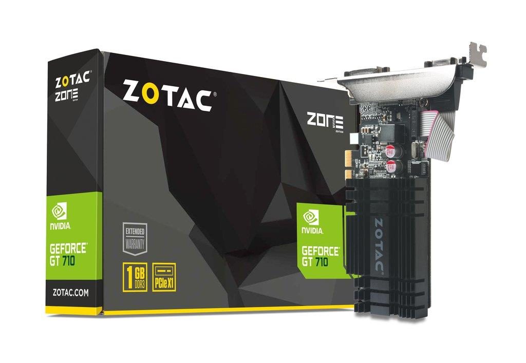 ZOTAC GeForce GT 710 - ZONE Edition - grafická karta - GF GT 710 - 1 GB DDR3 - PCIe - DVI, D-Sub, H ZT-71304-20L